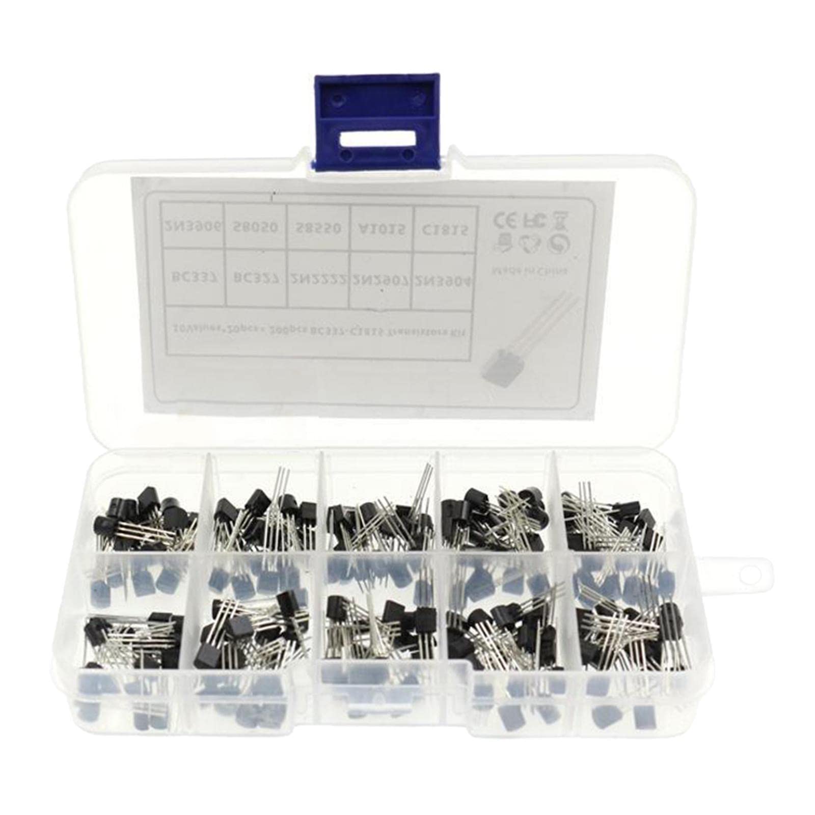 EXPORA Lot200 NPN PNP Power General Purpose Transistor Assortment in Storage Box-image-17