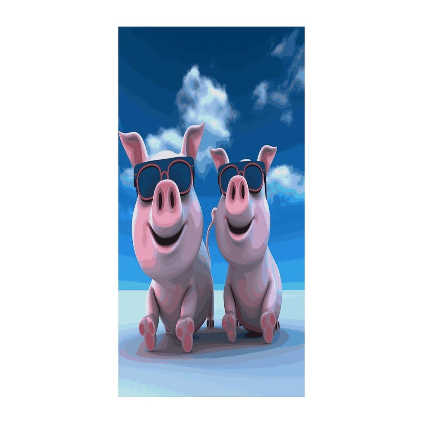 Fekiloot Style Funny 3D Piggies Door Curtain Room Divider Curtains