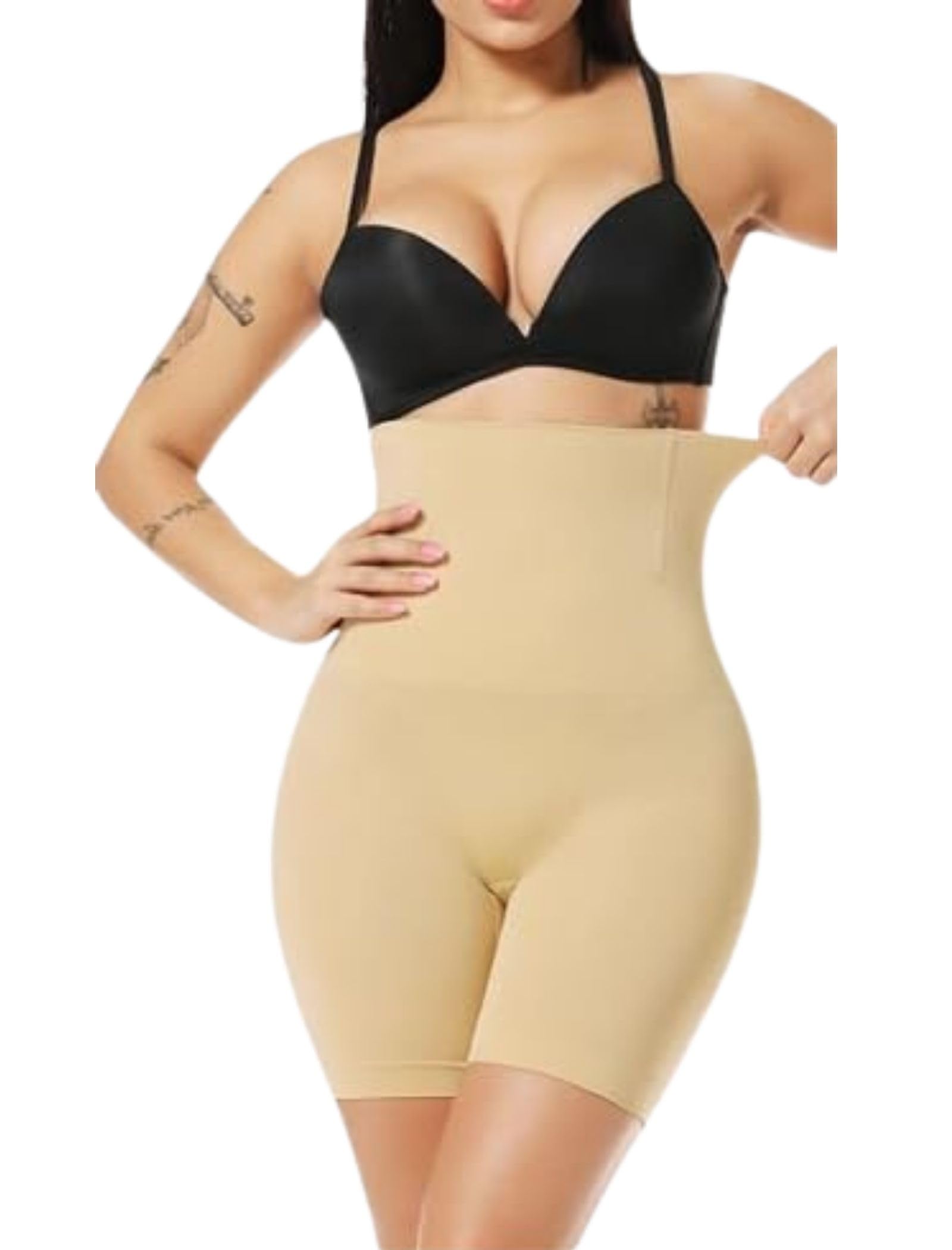 KROYWEN 4-in-1 Women's Shapewear Tummy Back Thighs HIPS Control Body Shaper Seamless Tummy Tucker Free-Size Up to M L XL XXL for Gym Yoga Dance Walking Aerobics Jogging-image-31
