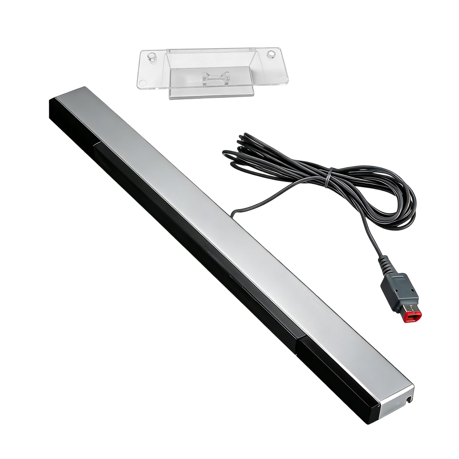 NUDVMUCH Barre de Capteur - Capteur pour Wii et Wii U, Support Barre de Détection, Bande de Détecteur à Faisceau Infrarouge pour Console Nintendo avec 1 Support de Pied Transparent
