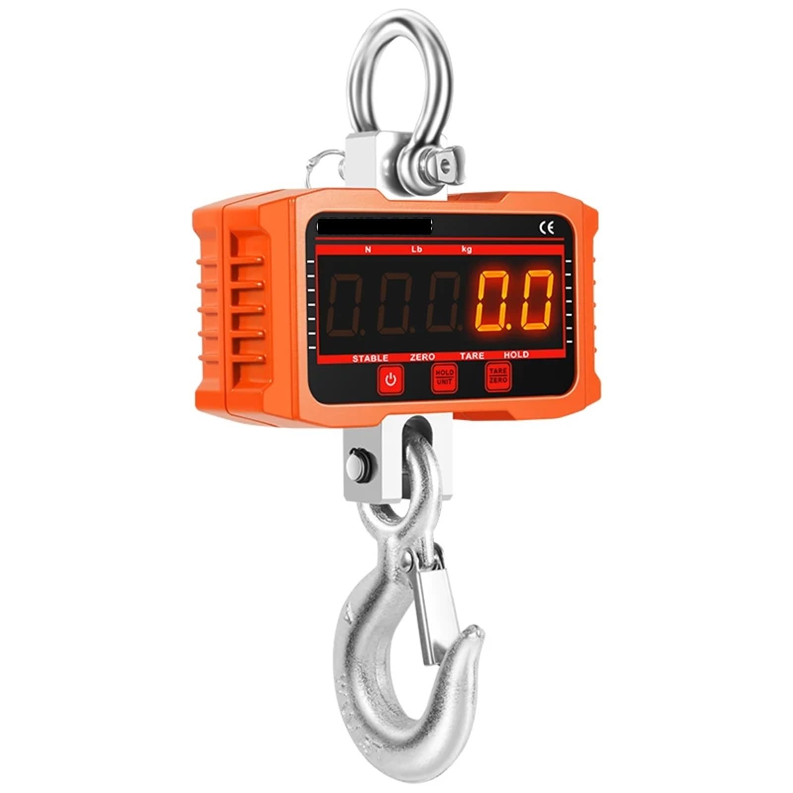 Digital Crane Scale, 1500/2000KG Electronic Hanging Scale Digital Display Screen Hanging Scale Hook Scale(2000kg Orange)