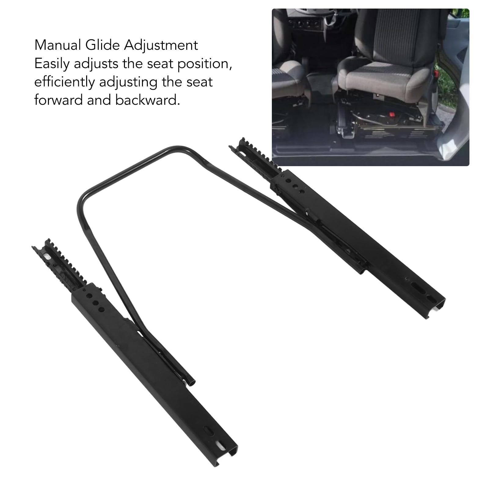 Alomejor Binario di Scorrimento del Sedile Slider del Sedile Universale in Acciaio Laminato a Freddo 340 Mm Supporto per Regolabile Manuale con Doppia Chiusura per Sostituzione e Conversione di
