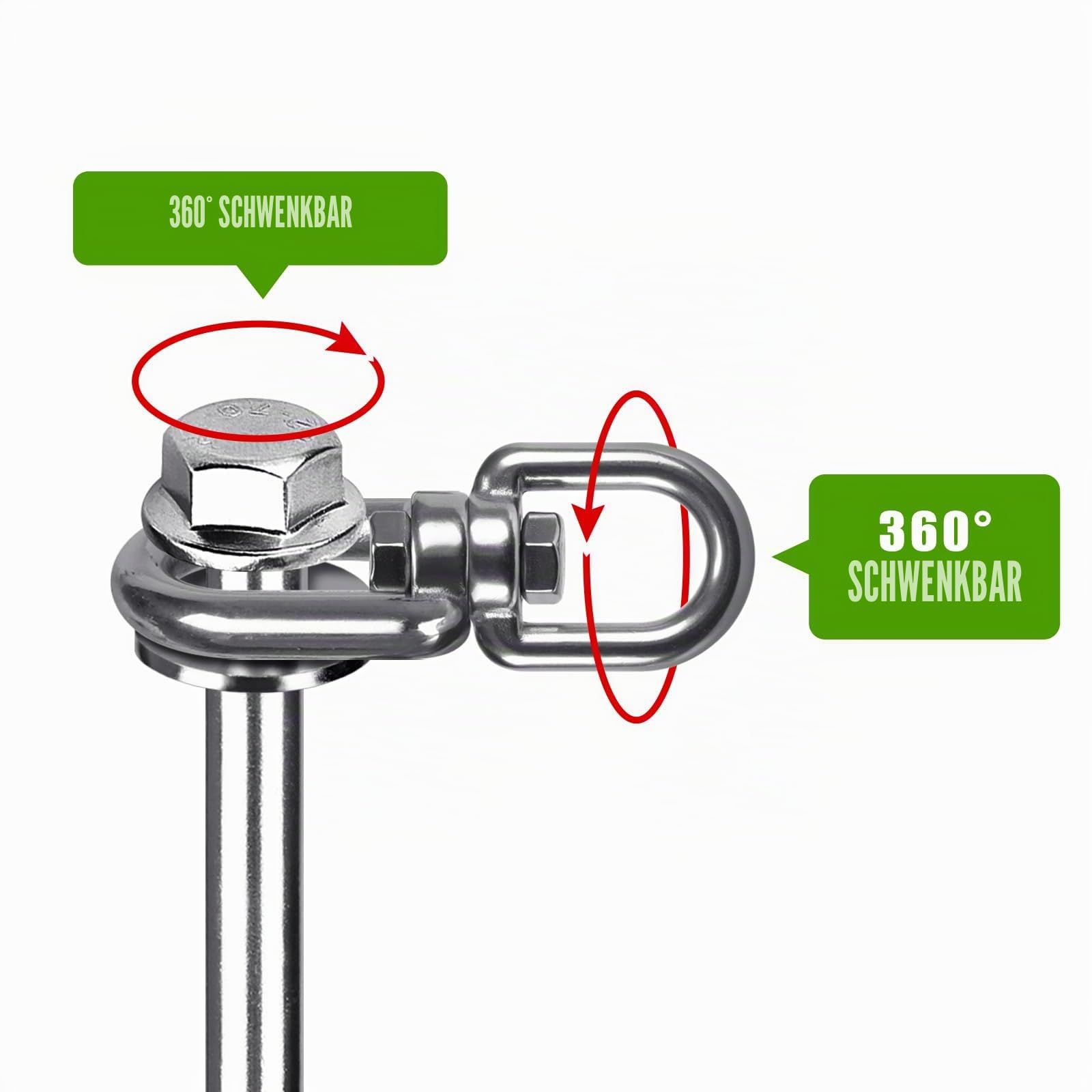 Insaga 61 cm Bodenanker Erdanker mit Sechskantkopf und 360°-Drehverstellung (4 Stück), Zeltheringe, robust für Trampoline, Wohnmobile, Schaukel-Sets, Schuppen, Carports und Sicherung von Tieren