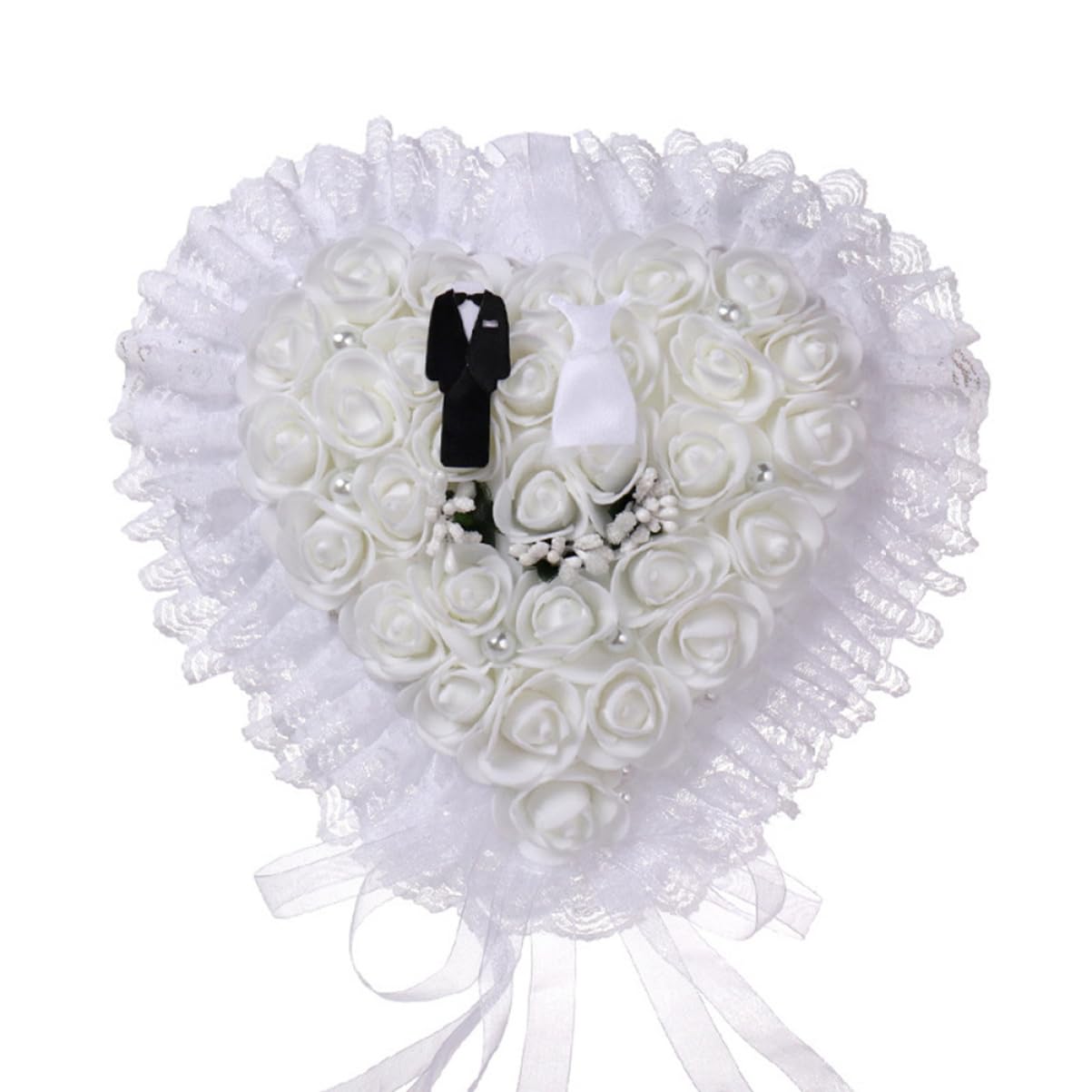 Cabilock 3 Cuscini Decorativi in ​​pizzo Floreale in Stile Occidentale Per Matrimonio Per Cerimonia Di Fidanzamento