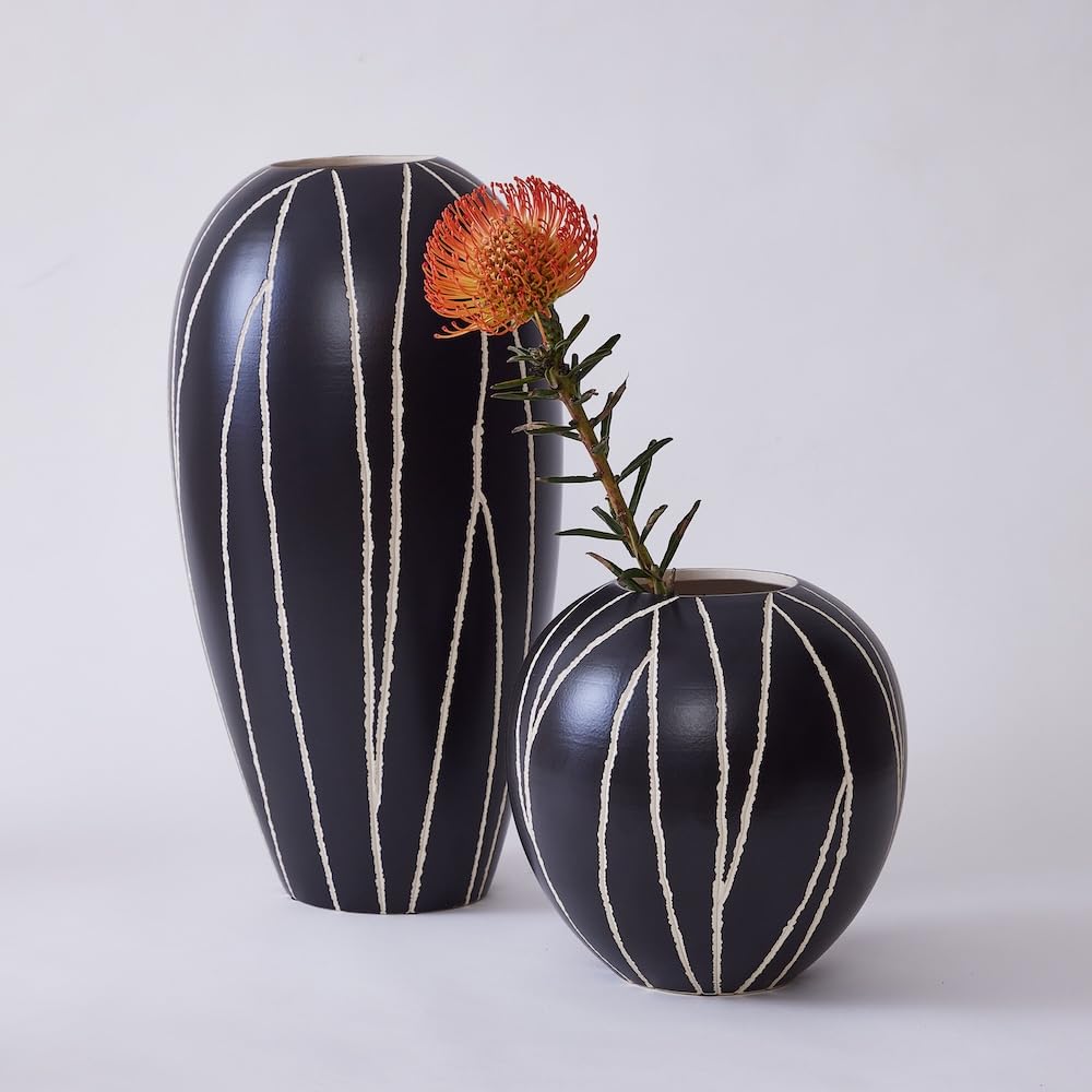 Amazon.co.jp: PATINA 陶器 フラワーベース オブジェ 高さ23cm Vase