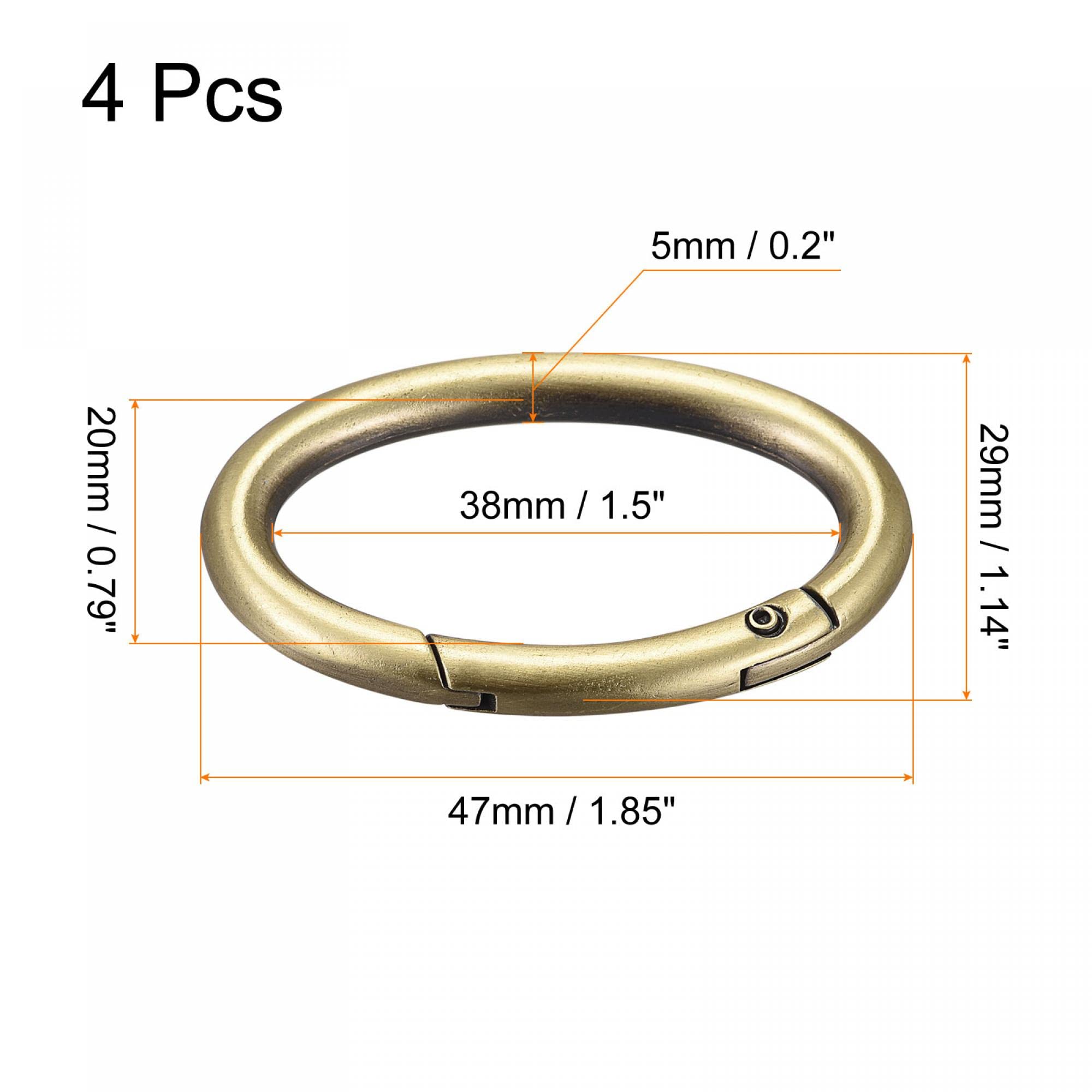 Sourcing Map 10 Clip A Molla Portachiavi In Metallo – Ganci A Scatto Colorati Con O-Ring, Per Fai Da Te, Campeggio, Zaino E Artigianato (Giallo, 46x24mm) - 3