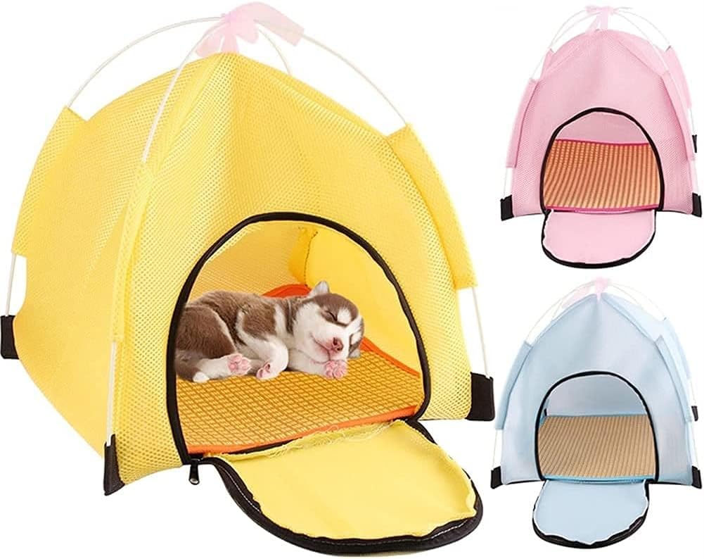 Summer Cats Tent Breathable Puppy Dog House Beds Outdoor Indoor Portable Foldable Washable Cute Pet Tent House for Small Cats Dog (Color : C) (C)