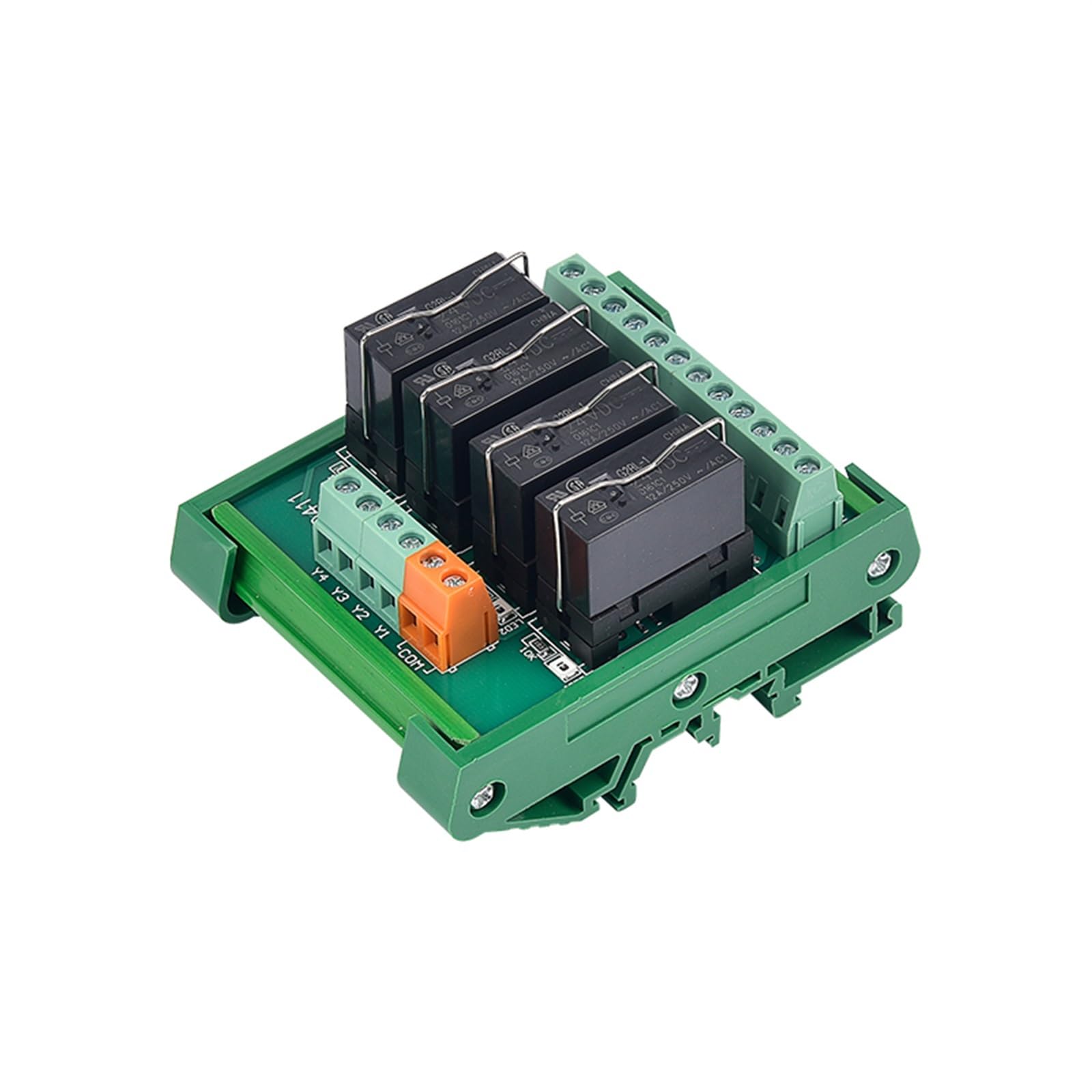 BIVOO Módulo de relé PLC con Carril DIN, 2/4/6/8/10/12/16 Canales, Salida MCU 12V24V NPN/PNP Universal 1NO1NC (Color : 12V, Size : 4 Channels)