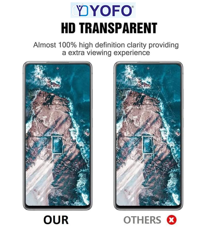 Image of YOFO Premium HD+ Full Glue Tempered Glass For Motorola G58 Full Glue Curved Glass 100% Fingerprint Working with self installation kit (NON UV GLASS)