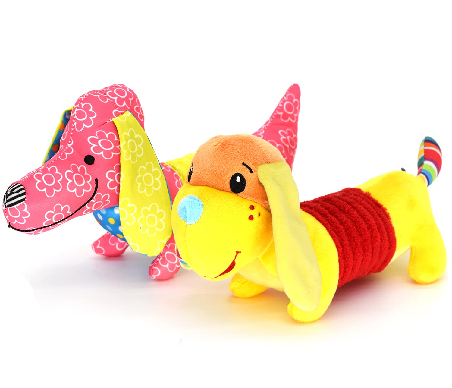 2 Pcs [ Power-Free Drive ] Plush Vocal Puppy Toys , 9.8'' Stuffed Animals Dog Dolls Gifts for Toddlers Baby Kids Christmas