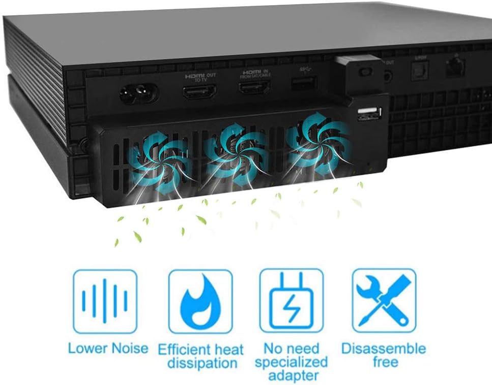USB Cooling Fan External 3-Fan Cooler for Microsoft Xbox One X Game Console