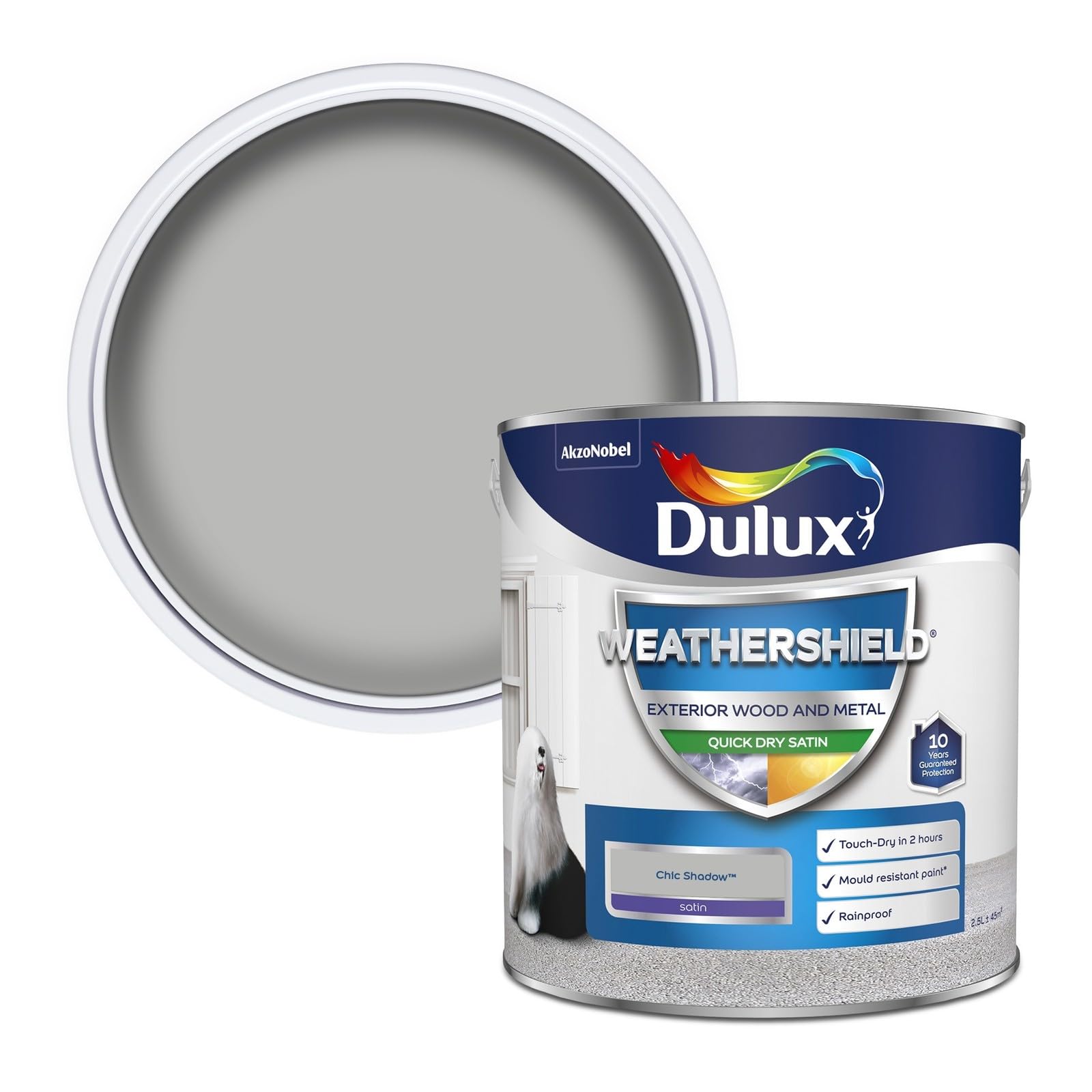 Dulux Retail Weathershield Exterior Satin Paint - Chic Shadow - 2.5L