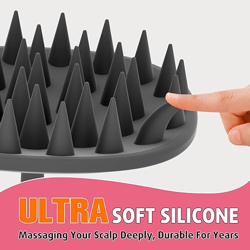 Miniatura 4 de Cbiumpro Cepillo de cuero cabelludo 100% de silicona, masajeador del cuero cabelludo, cepillo para champú, limpiador de cuero cabelludo para