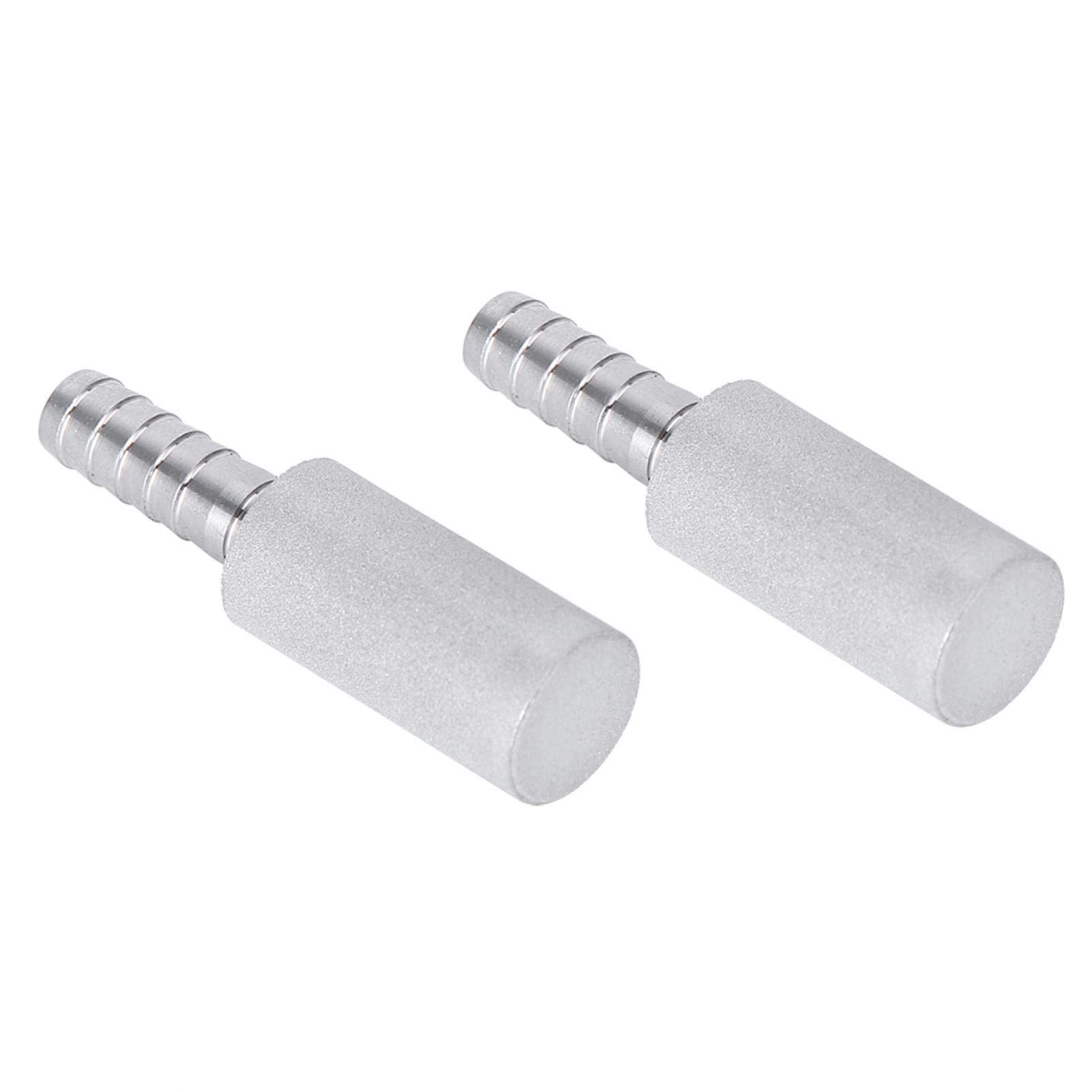 2 piezas de difusor de micras de acero inoxidable 0,5 304, aireador de acero inoxidable, piedra carbonizada, con púas de diámetro exterior de 1/4 de pulgada