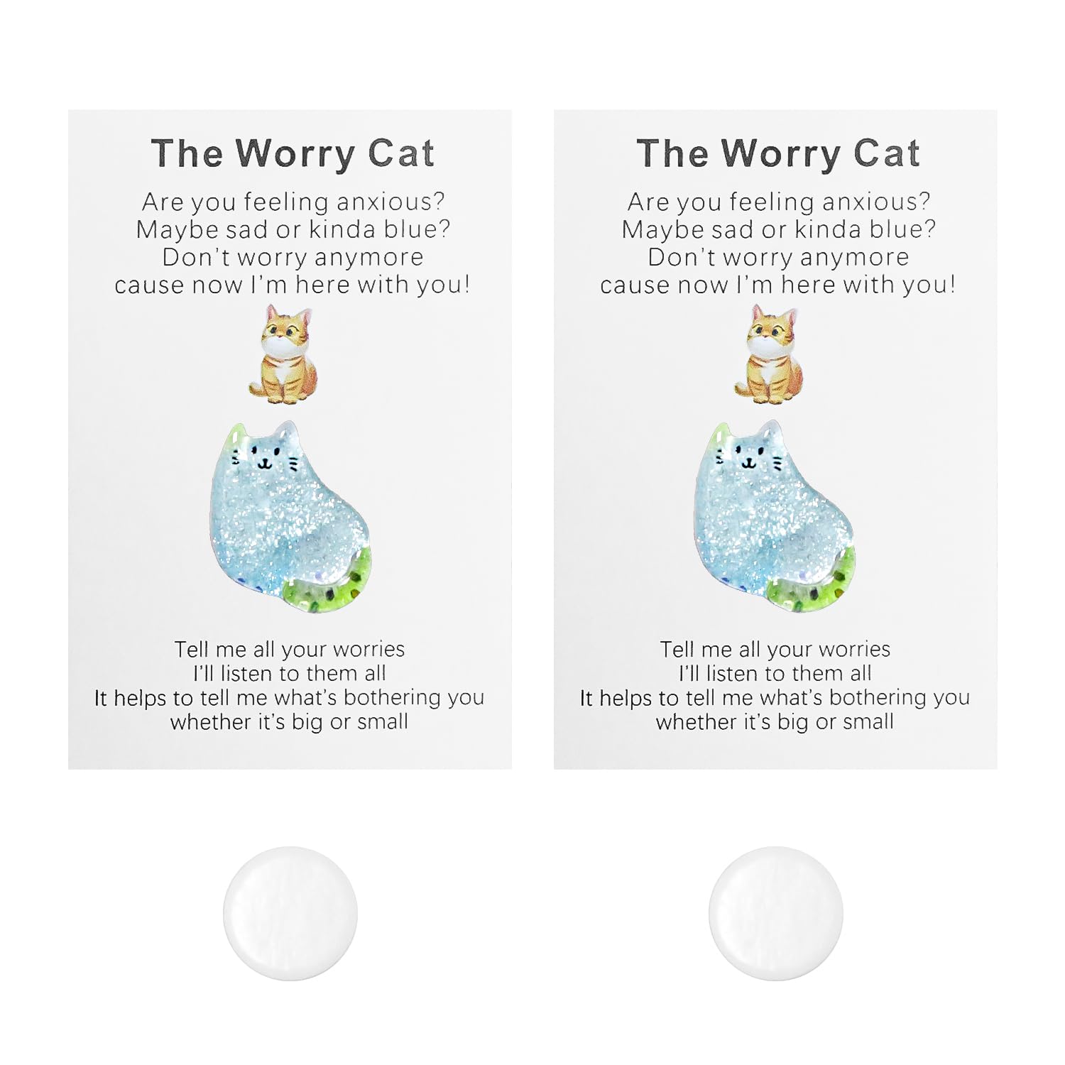 Bojueshaw Blue 2Pcs Cat Pocket Hugs,Cute Cat Gifts,Mini Encouragement Keepsake For Friends,Lovers,Birthday,Wedding(Blue)