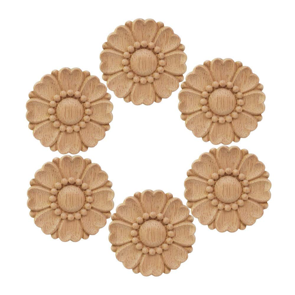 Amazon Co Jp Yunbai 木彫りの花彫り6 10 Pcsヨーロッパの天然木彫り木製の置物工芸品の角のアップリケフレームの壁のドア家具 木彫りの装飾的な装飾的 Color 8cm Size 10pcs 本