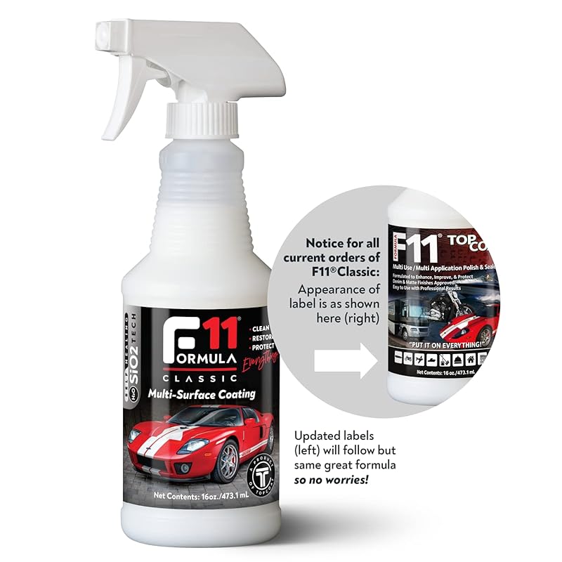 TopCoat F11 Car Polish & Sealer for Cars, Motorcycles, RVs and More – Water-Based Alternative to Ceramic Car Wax - 16 oz F11 Top Coat Spray Bottle 16oz
