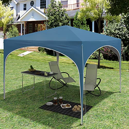 WOLTU Partytent, waterdichte vouwpaviljoen, zonwering, evenement, gazebo, tuinpaviljoen op terras, camping, festival, met halve maandak, pagodetent met halve cirkel, Oxford metalen frame, 3 x 3 m, - Afbeelding 15