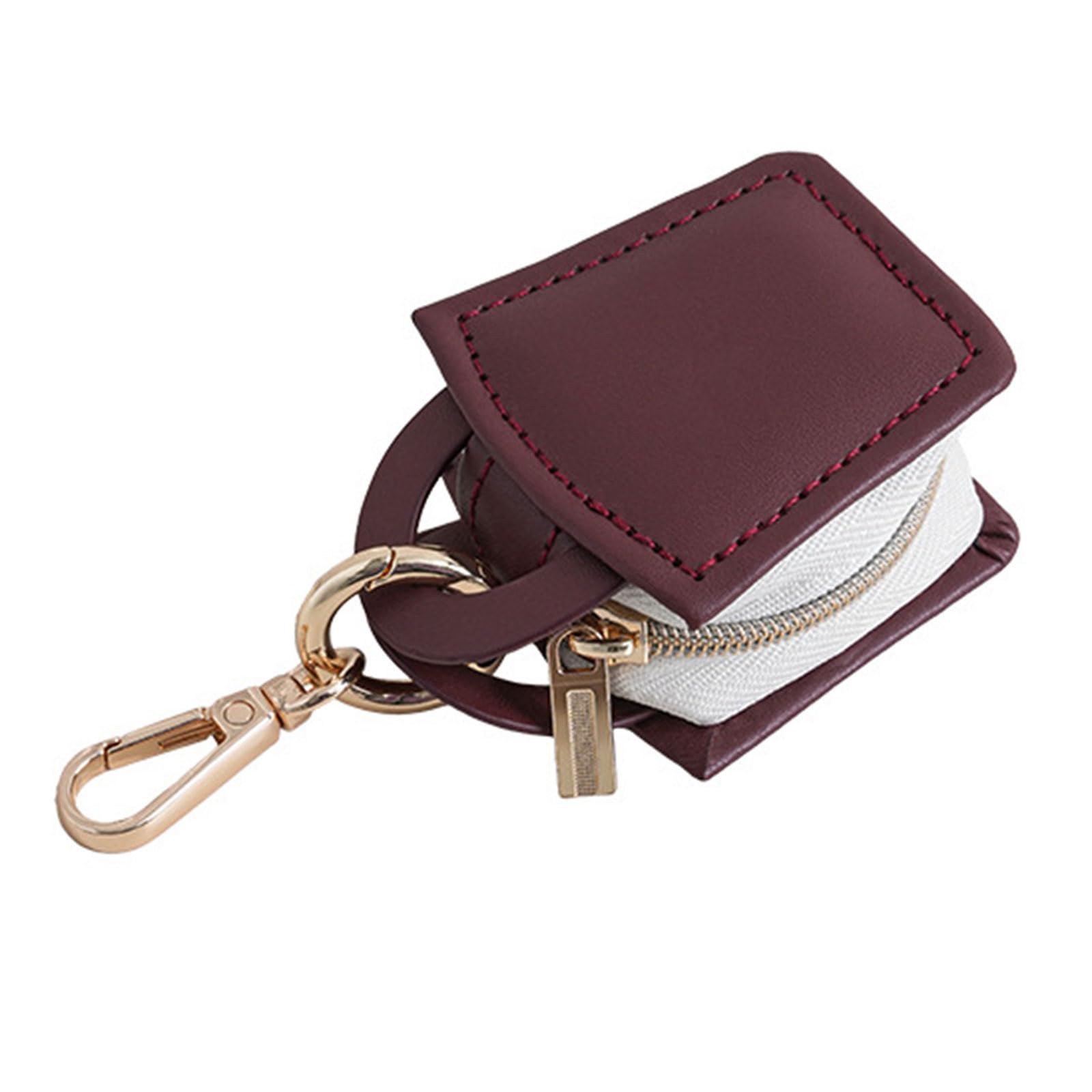 Msioytog Portable Jewellery Travel Case Keyring Organiser for Rings Jewellery Holder with Soft Lining and Multiple Compartments PU Leather Jewelry Case