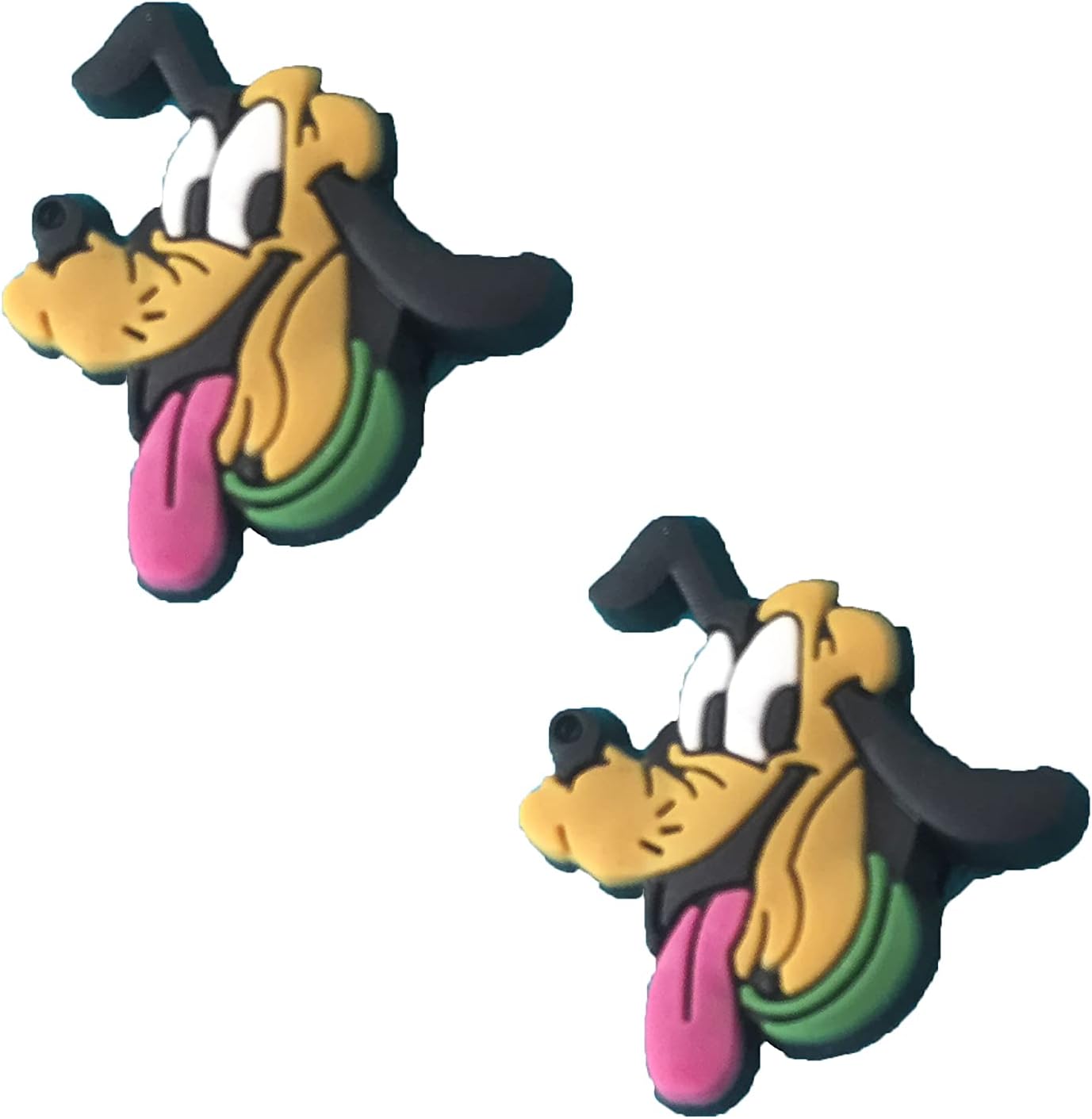 2 Pluto (Mickey Mouse) Shoe Charms For Crocs & Jibbitz Wristbands