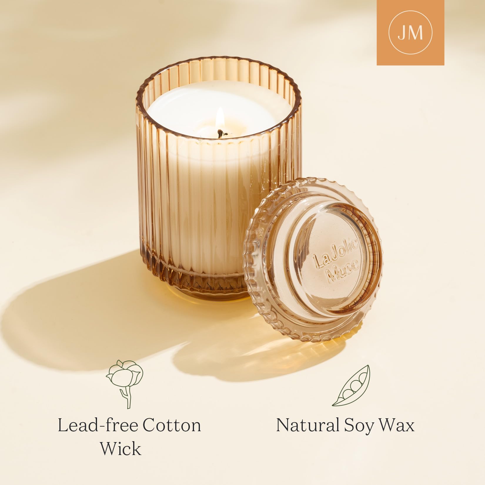 LA JOLIE MUSE Vela cítrica, vela Yuzu & Neroli Blossom, vela perfumada de regalo para mujeres y hombres, velas de soja natural, vela en tarro de lujo de larga duración, 11 onzas