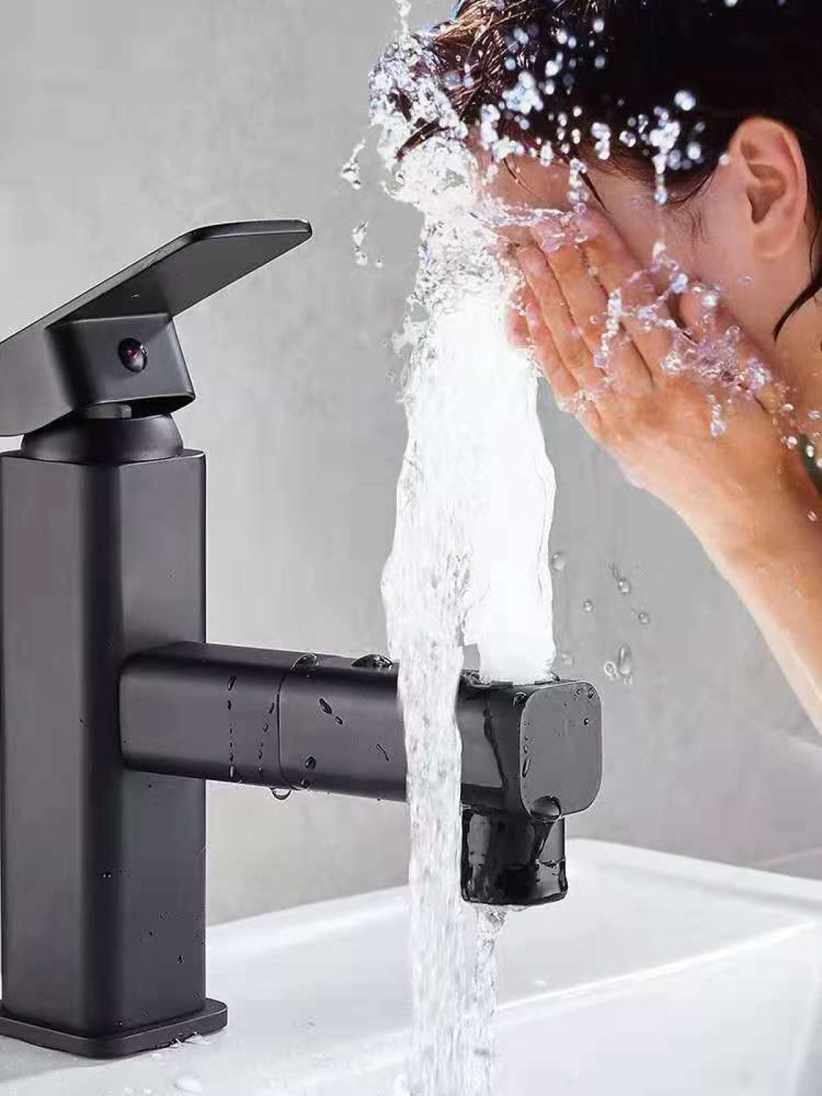 Rubinetto Doccetta Estraibile 40cm Miscelatore Per Lavello A LED Intelligente - Display Digitale Della Temperatura, Generazione Idroelettrica, Miscelatore Per Lavello Rubinetto Bagno Intelligente LED