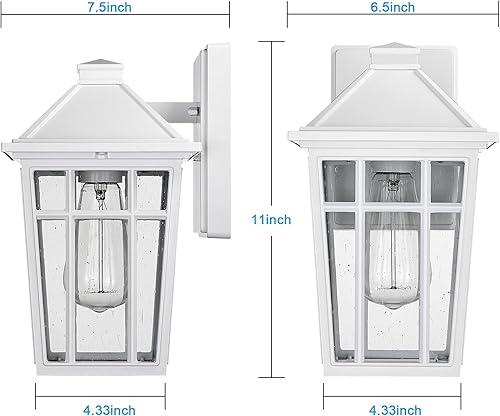 Miniatura 2 de Darkaway Aplique de pared para exteriores + lámpara colgante antioxidante impermeable aluminio con vidrio sembrado para porche, entrada, puerta,