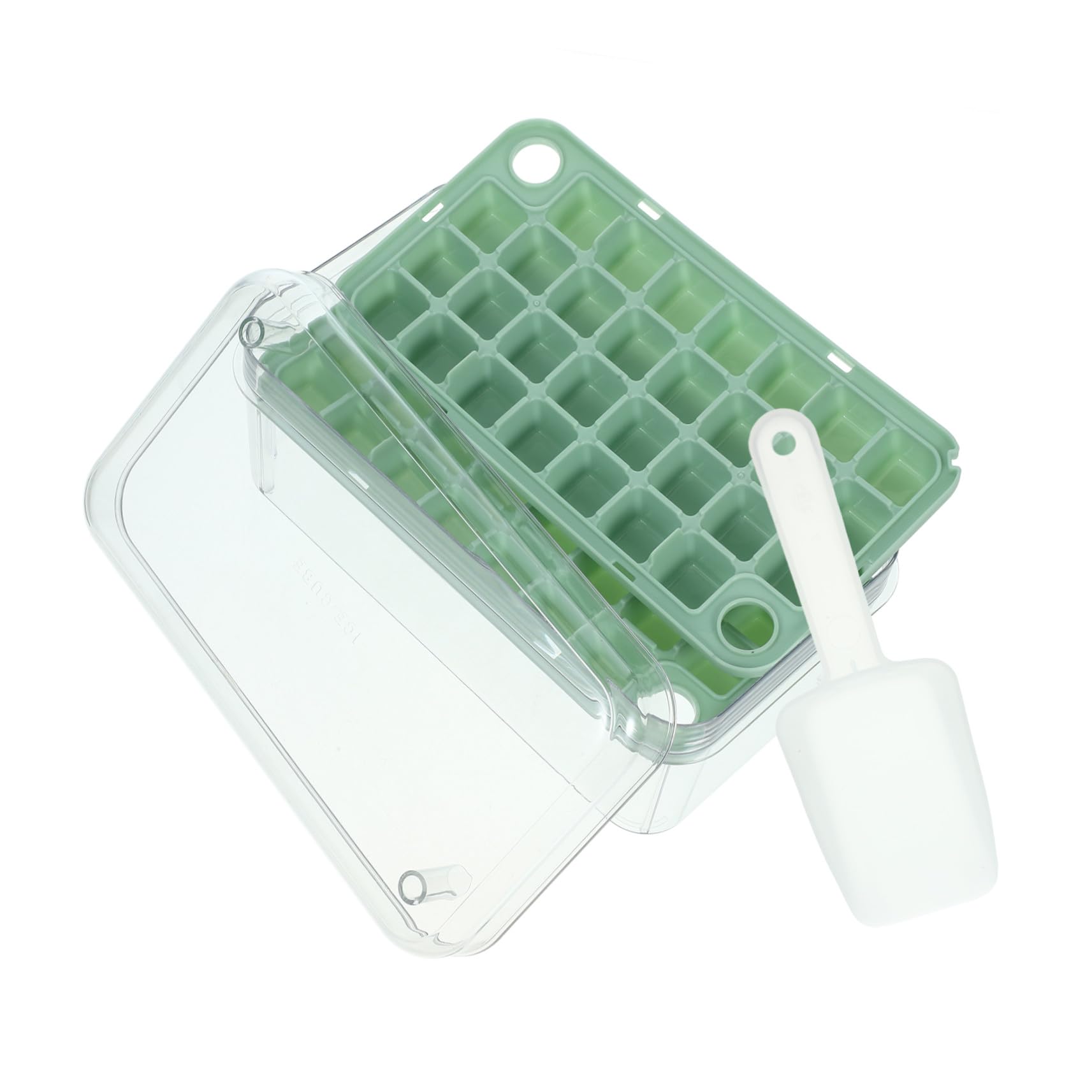 Alipis Ice Cube Tray mit Deckel und Behälter Wiederverwendbare Eiswürfelform für Gefrierschrank Einfache Entnahme für Cocktails Whiskey Kaffee Tee Doppellagig