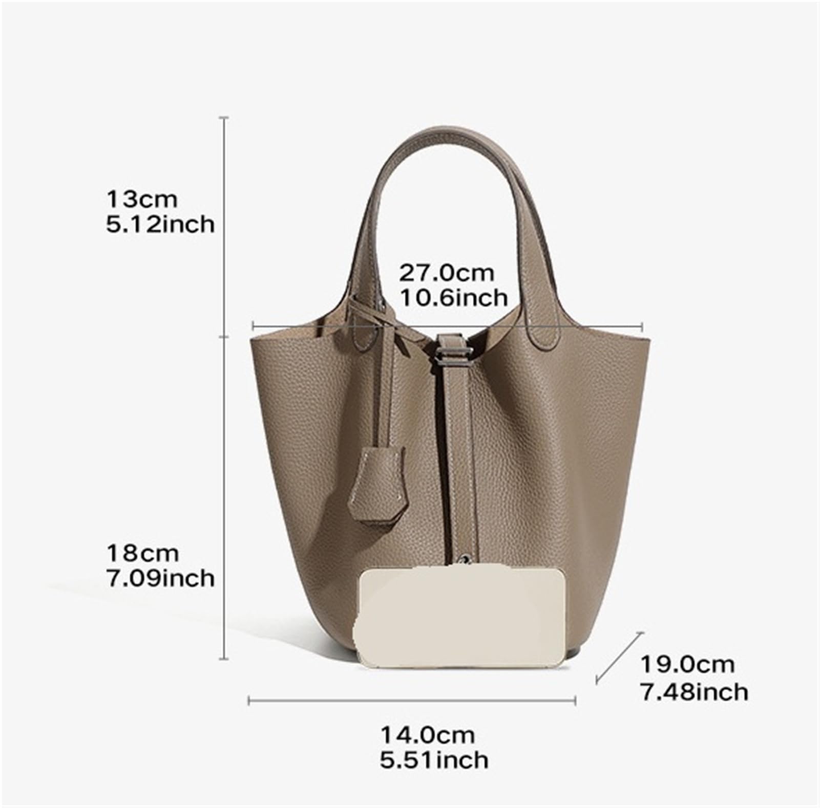 Bolso tipo bombonera de grano de litchi Bolso mini de cuero granulado