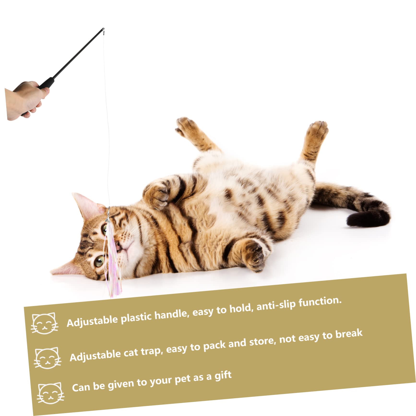 Jouets pour Chats, Jouet interactif for Chat - Remplace Les Pompons des clochettes Accessoires for Chatons Fournitures for Animaux(27CMx3pcs)