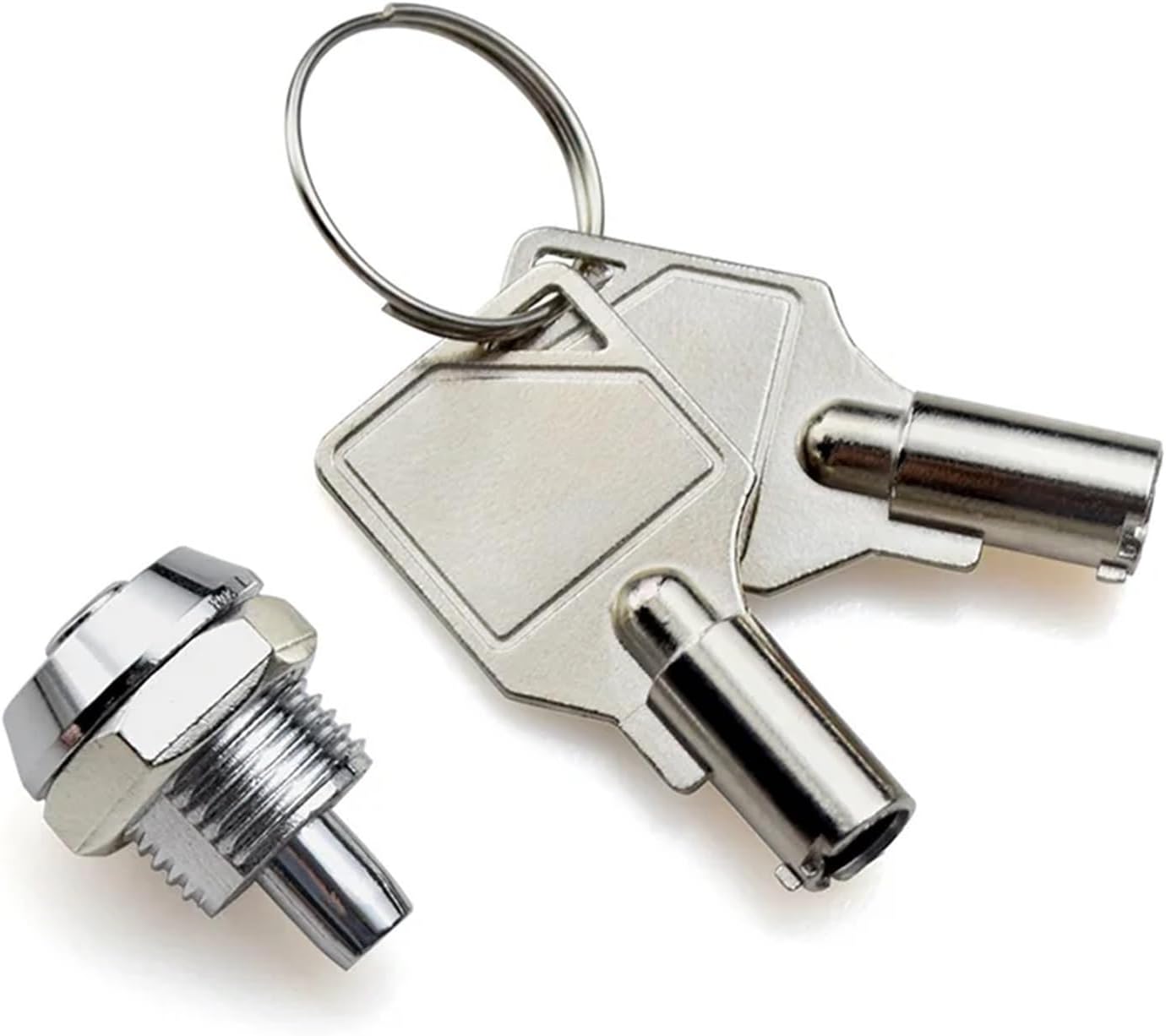 Press Lock with Spring Retractable Door Lock Cylindrical Plum Blossom Head Bullet Lock 1Pcs(Large Size)