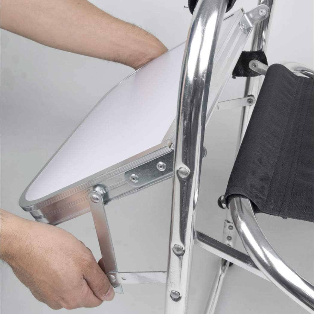 Kupo Aluminum Director Chair, Folding Lightweight Design with Padded Seat, Back, and Arm Rests, Tray Table, and Carry Straps for Studio and Location Use (KG080712)