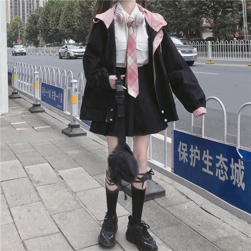 Kawaii Clothes for Teen Girls Kawaii Fall Jacket Cute Hoodies Zip up Girls' Outerwear Jackets Coats2