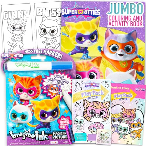 Livre de coloriage Super Kitties Disney avec autocollants et puzzles pour enfants