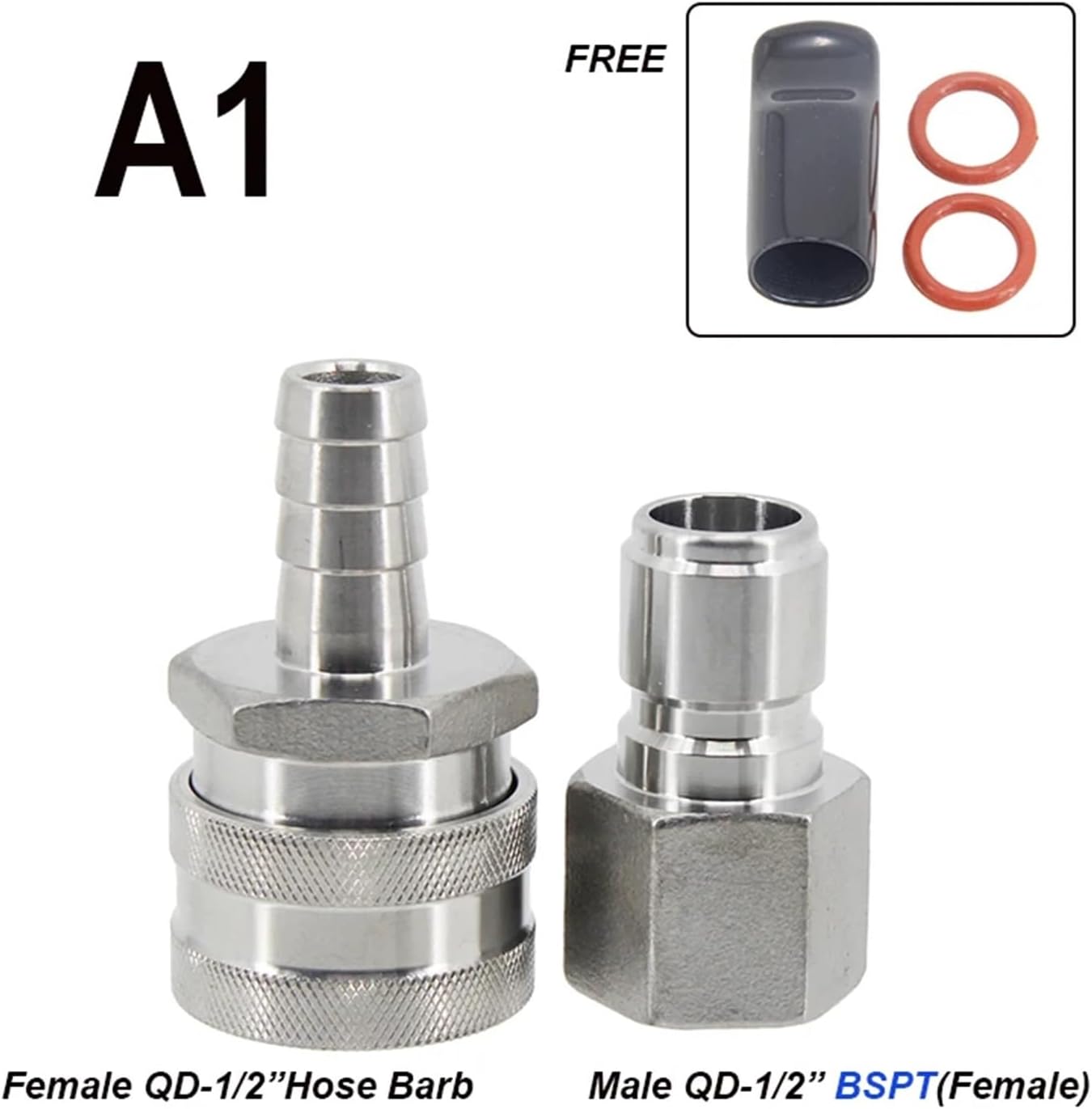 Brewing Accessories Homebrew Beer Quick Disconnect Set 304 Stainless Steel Ball Lock Style Brewing Accessories(B)
