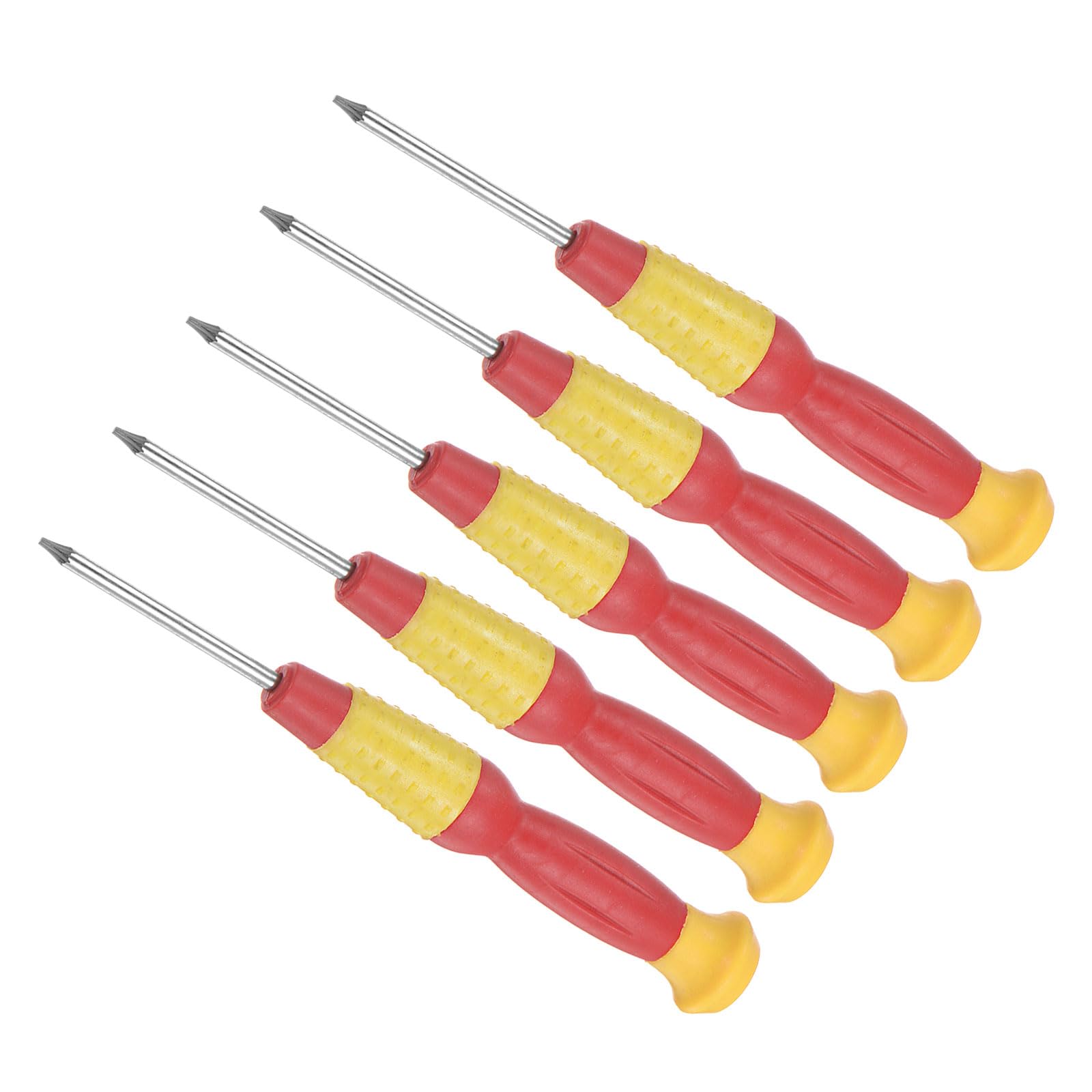CoCud Mini Torx Screwdriver, T5 Size 120mm Length, Carbon Steel Small 6 Point Screwdrivers with Anti-Slip Handle - (Applications: for Glasses, Watch or Laptop), 5-Pieces