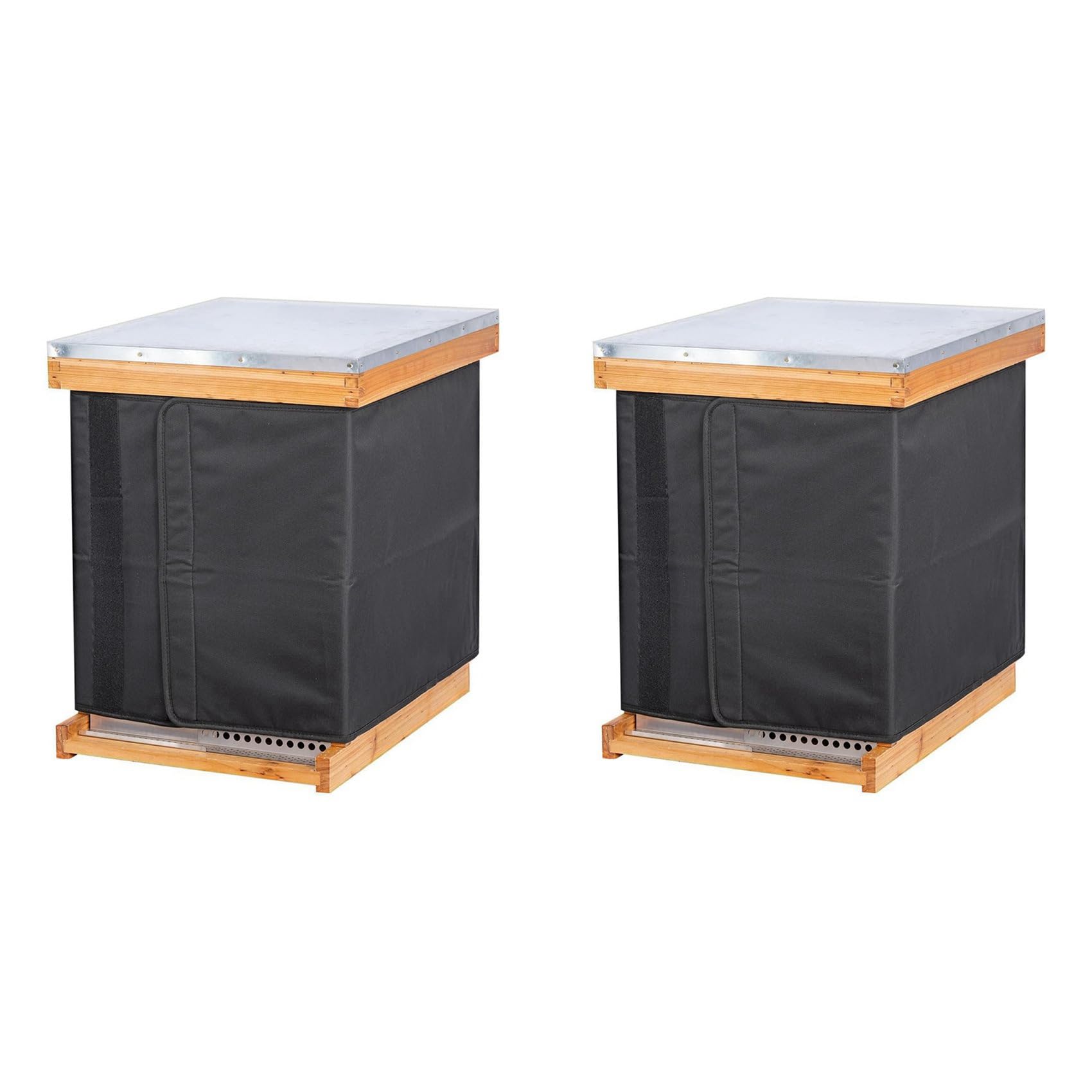 Jnchdghwa Black 2X Winter Bee Hive Wrap For 8 And 10 Frame Beehives, Oxford Cloth Adjustable Beehive Wrap, Waterproof, Windproof