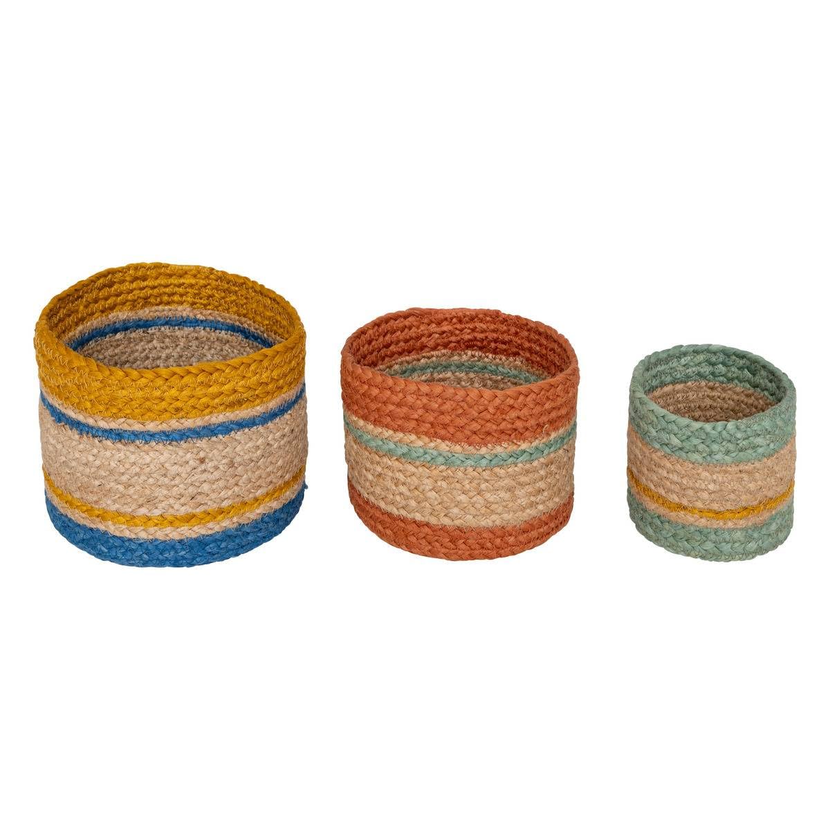 Paniers Jackson Jute Atmosphera : lot de 3 rangements naturels