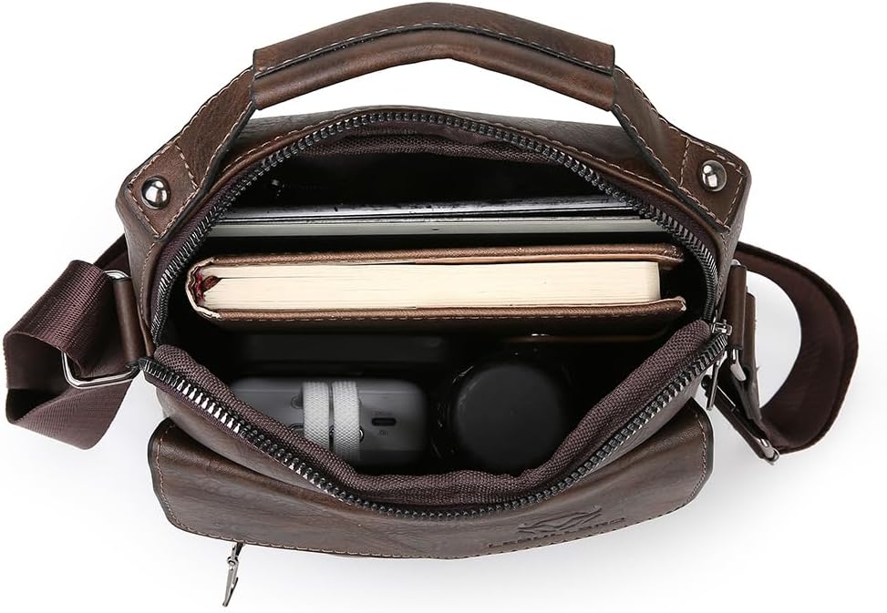 Shoulder Bag for Men Crossbody Bags Leather Sling Bag Messenger Bags with Multiple Pockets Business Outdoor - Image 4