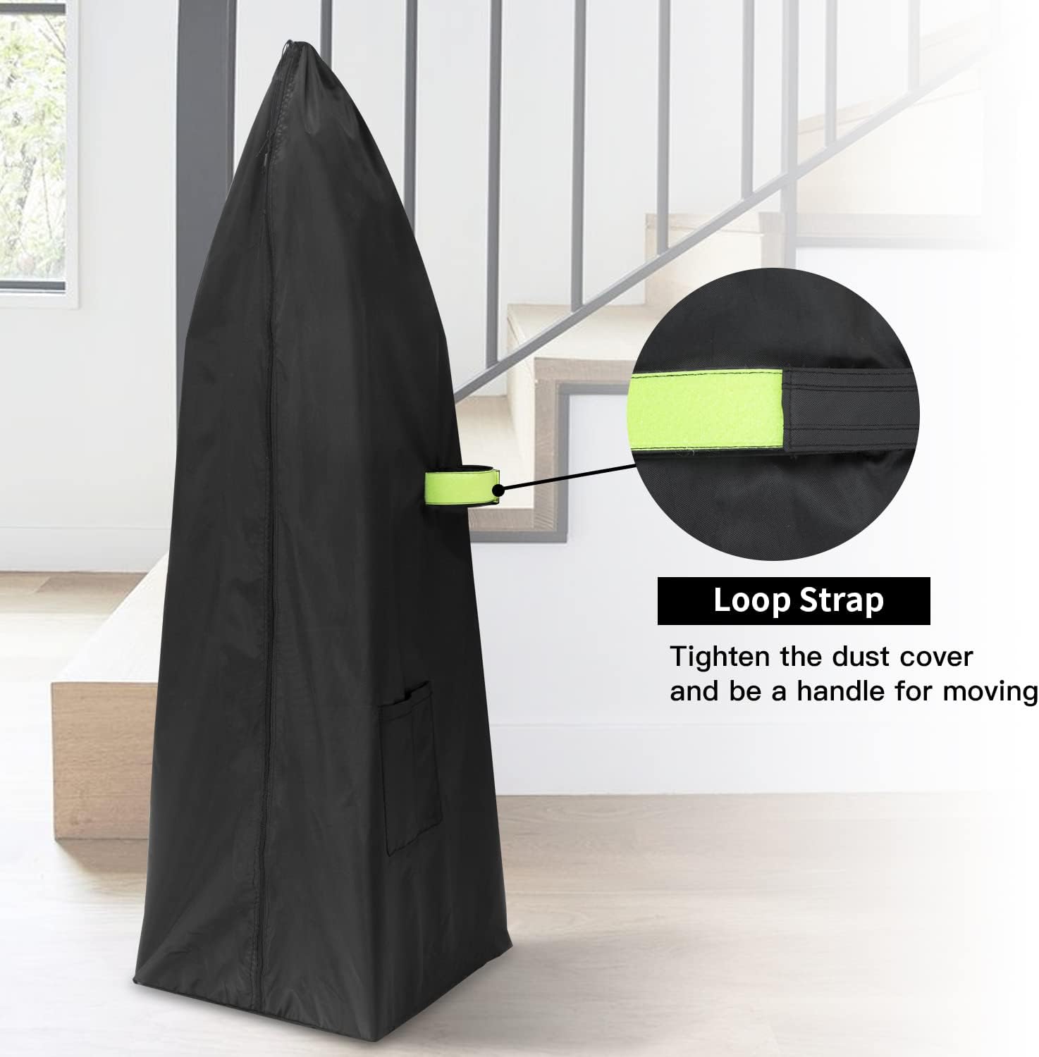 Upright Vacuum Cleaner Storage Bag 420D PVC Dustproof and Waterproof Cleaner Protective Black Cover