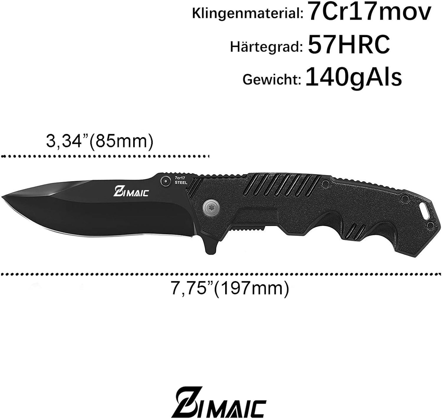 Taschenmesser Klappmesser Set - Extra Scharfes Einhandmesser mit Hochwertiger Titaniumklinge aus Edelstahl - Outdoor Messer Rettungsmesser