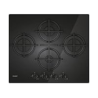 Candy Moderna Gas on Glass Piano Cottura a Gas 4 Fuochi, Vetro Temperato