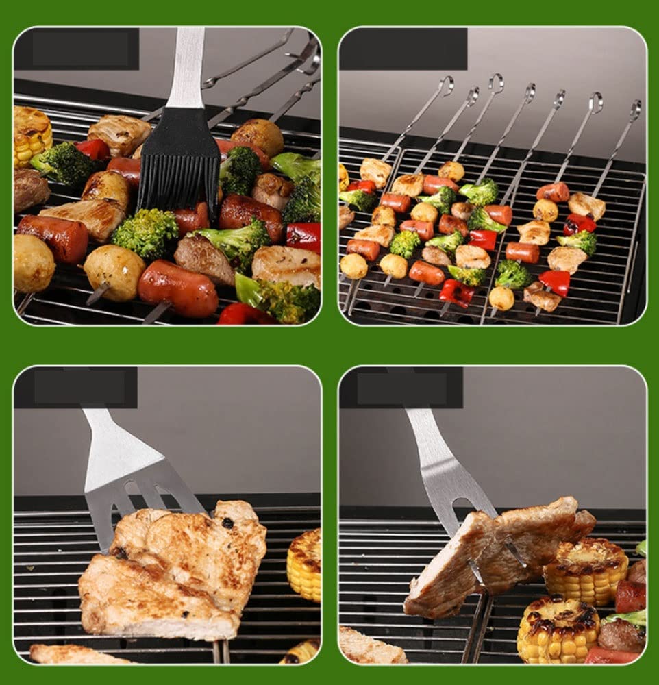 Accessori for Grigliare BBQ. Set di Strumenti Grill, 2 0pcs. Kit Grigliata in Acciaio Inox for Fumatore, Campeggio, Cucina, Barbecue Utensile Regali for Uomini Donne