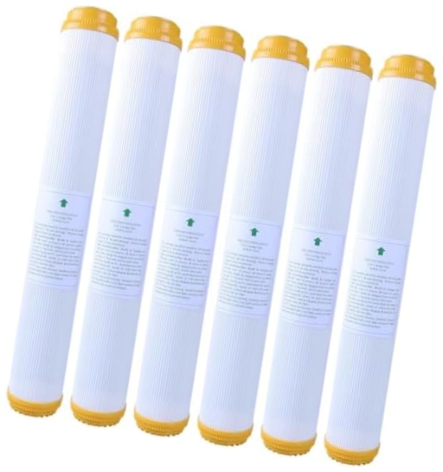 6 unidades 20 T33 Cartucho de agua de carbono con cáscara de coco Poste de larga duración, para enfriador de agua para máquina de hielo por ósmosis inversa y sistemas de filtración