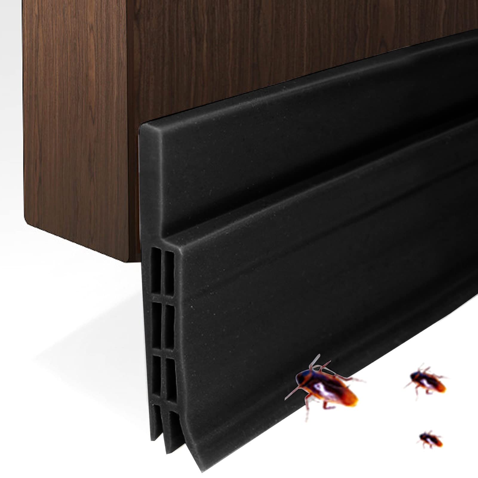 Door Strip Windproof Heat Resistant Door Weatherstrip for for Doors (Black)