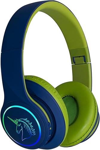 Auriculares inalámbricos con luces LED, auriculares Bluetooth para niños y niñas para la escuela, viajes, teléfono, Kindle, pc, TV, MP3, tableta,