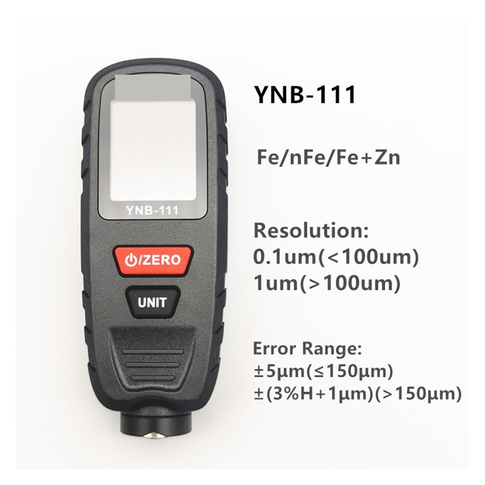 Miernik grubości lakieru, YNB-111 Mini Tester grubości lakieru samochodowego Miernik folii z funkcją cynku