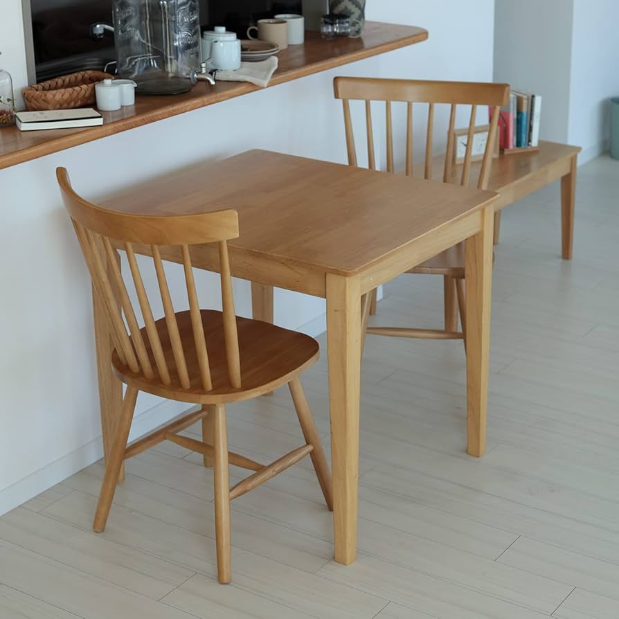 Amazon｜3244(ミツヨシ) 木製ダイニングテーブル ラバーウッド