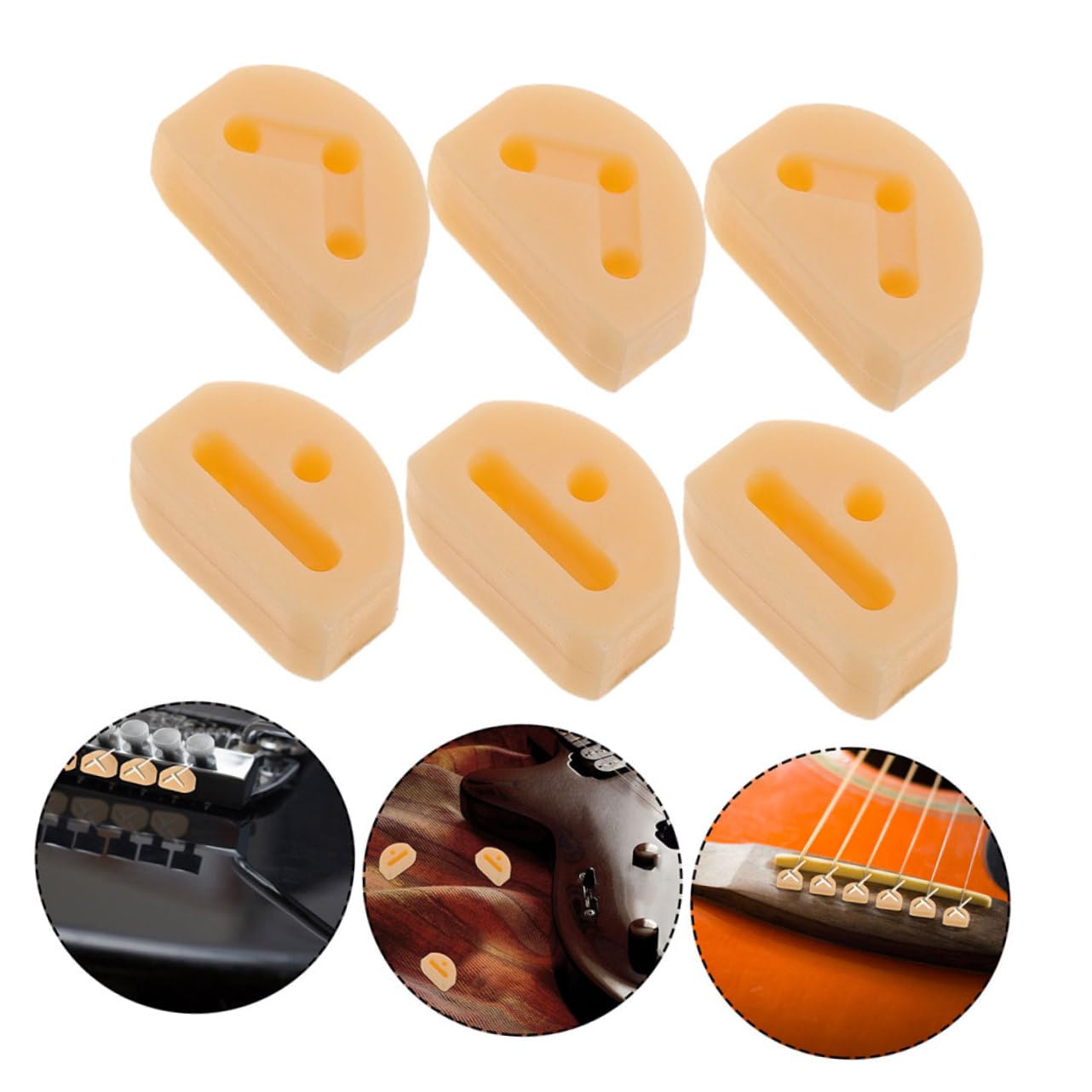 ifundom 12 Szt. Koraliki Mostkowe Do Gitary Części Zamienne Do Gitary Akustycznej Akustyczna Akcesoria Na Gitarze Zamki w Paskach Gitarowych Elektrycznych Części Gitarowe Beżowy Plastikowy