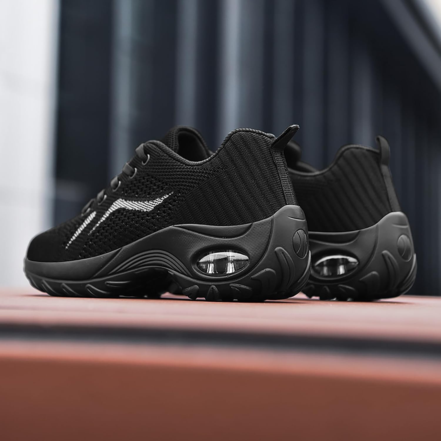 Women's Walking Shoes Arch Support Lace Up Orthopedic Sneakers Air-Cushion Breathable Knitted Mesh Tennis Shoes for Casual Comfort